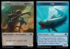 Eldrazi Spawn (2) // Fish (10) Token - Foil